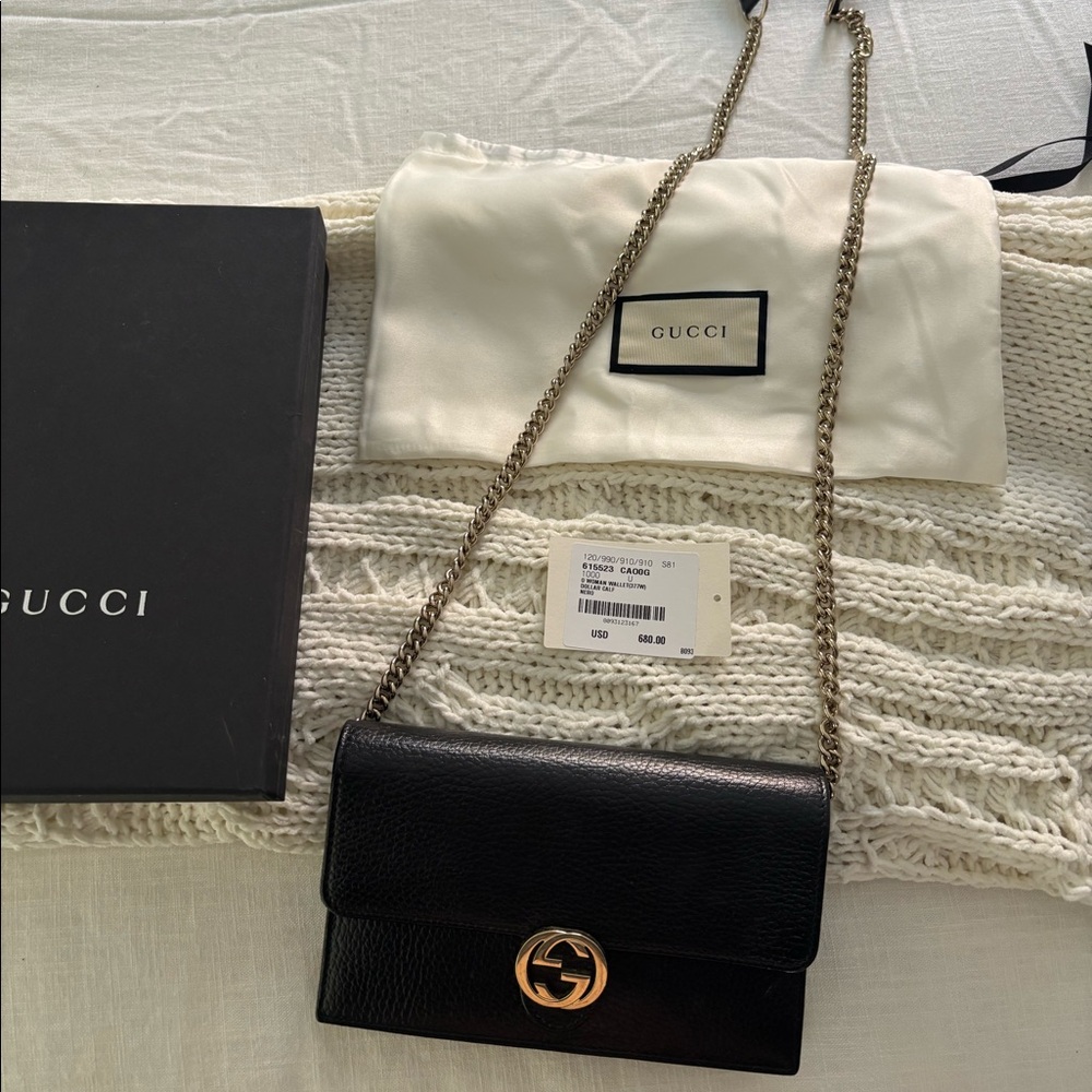 Gucci black chain wallet